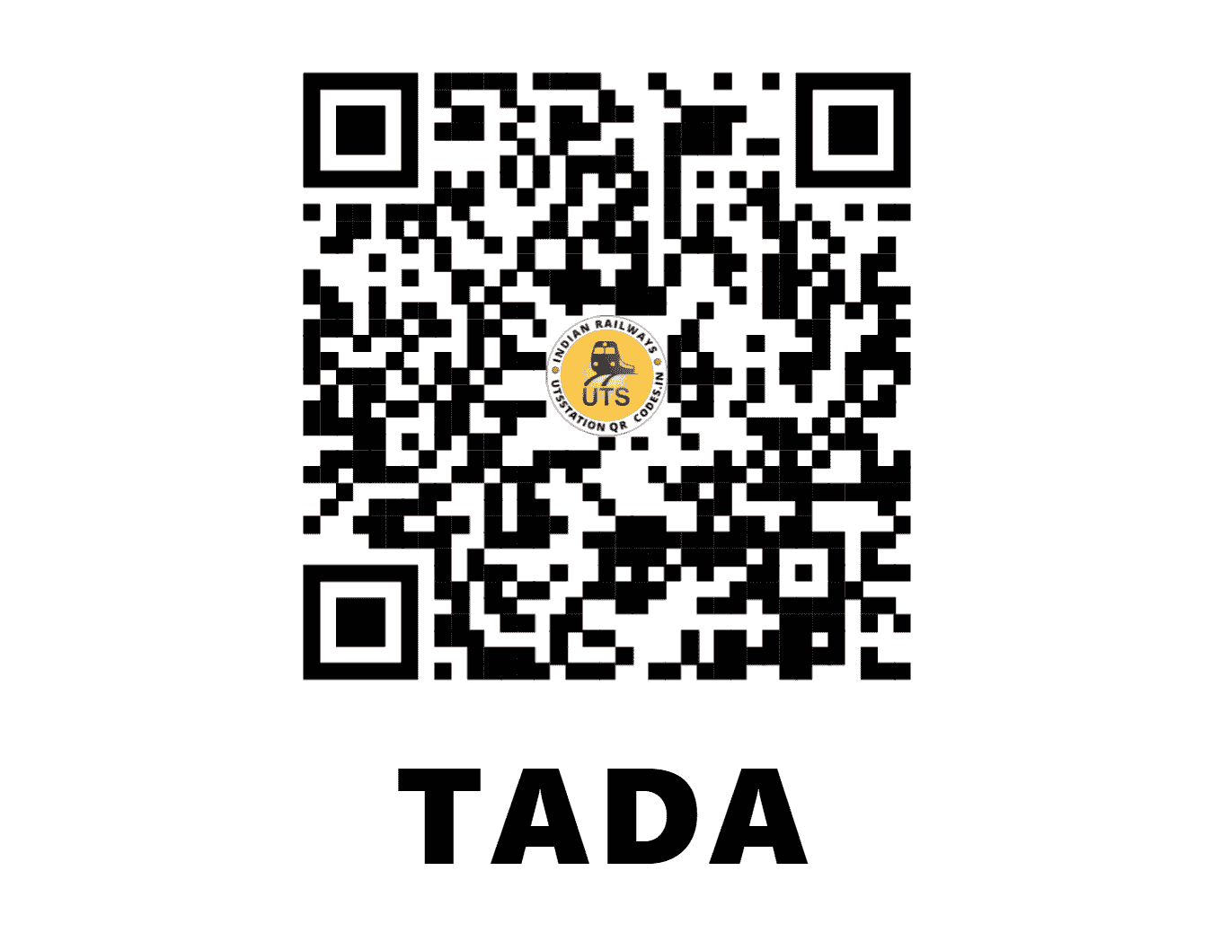 UTS QR Code for TADA - TADA (SR - ANDHRA PRADESH)